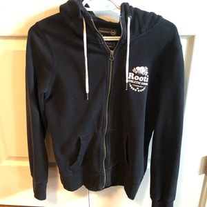 Roots black womens hoodie small